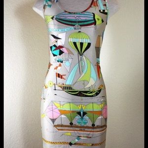 Hermes Vintage hot air balloon dress size 36